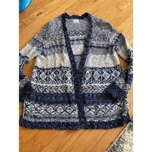 Sunday, Women's multicolor knit long sleeve open cardigan size XL